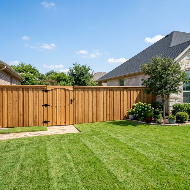 Wood fence installation in Stafford TX